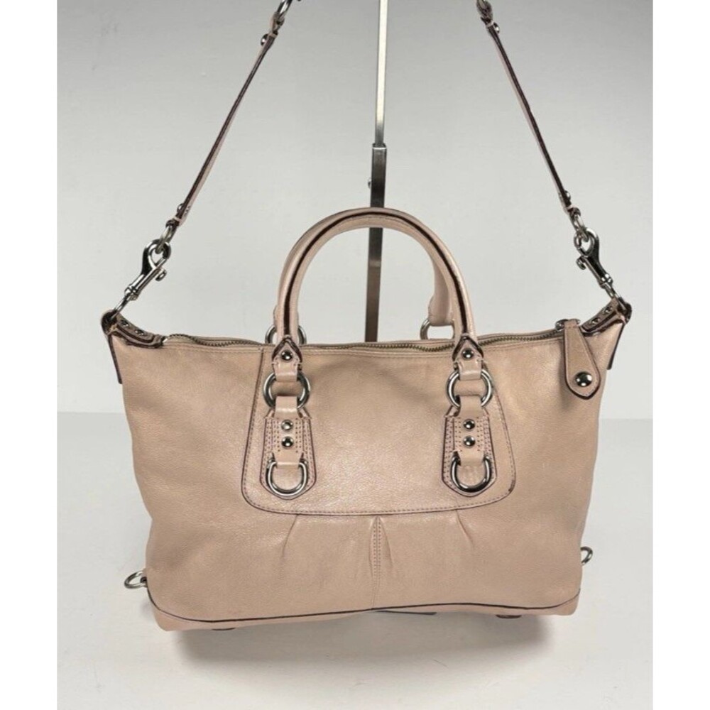 Coach Ashley Pink Leather 2way Purse Handbag Zip Convertible with dust bag - Picture 4 of 14